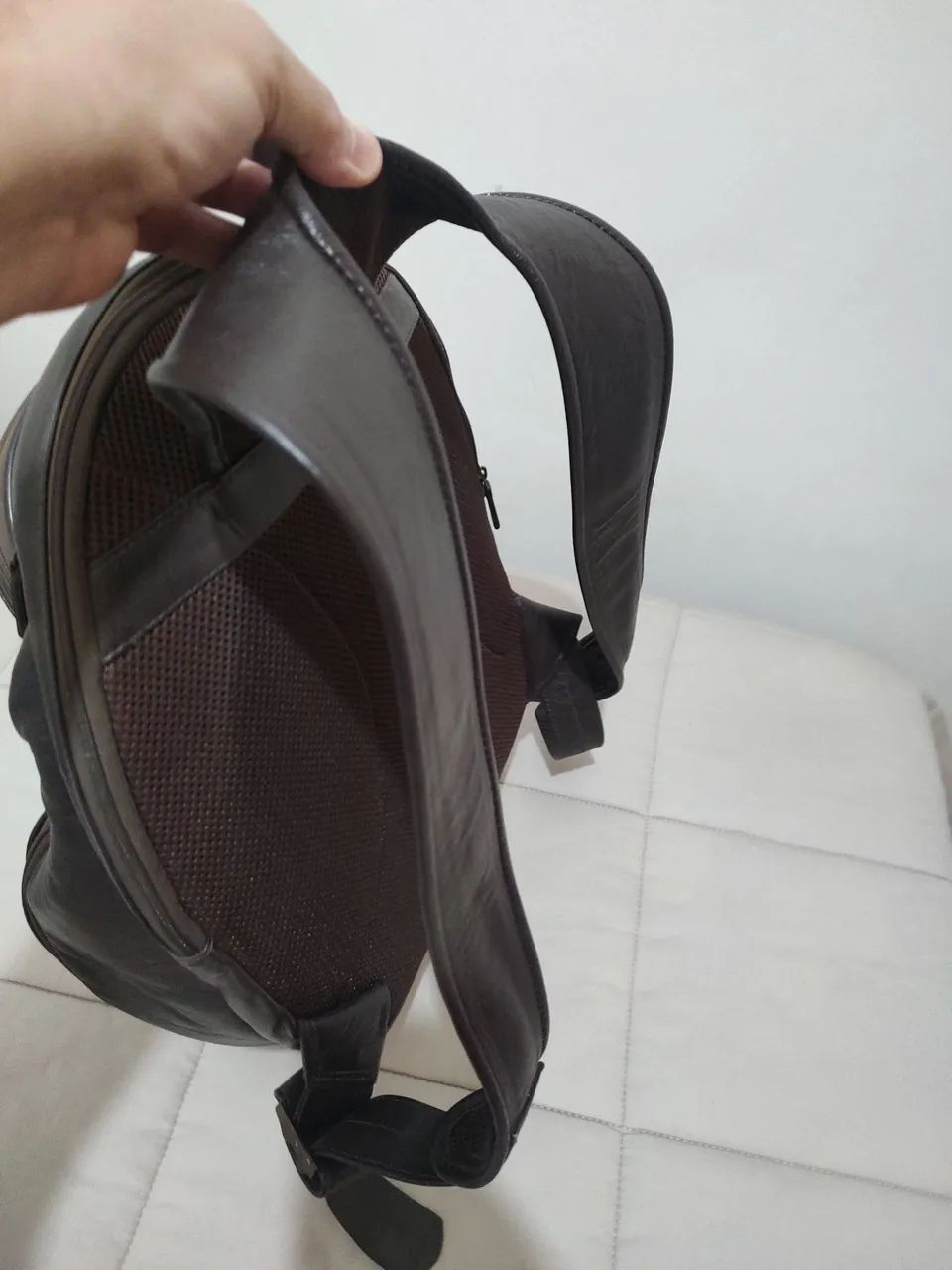 Mochila Couro Marrom - Foto 3