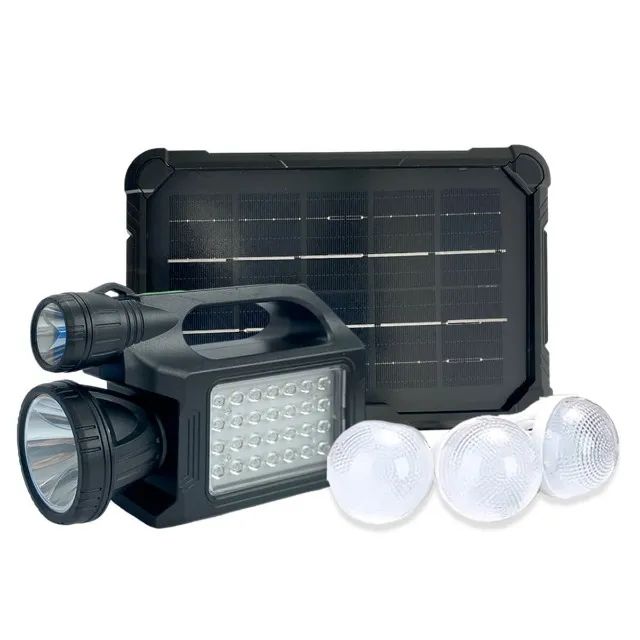 Sistema de Energia Solar de Emergência [28 Leds] com Painel Solar e Lâmpadas - Foto 4