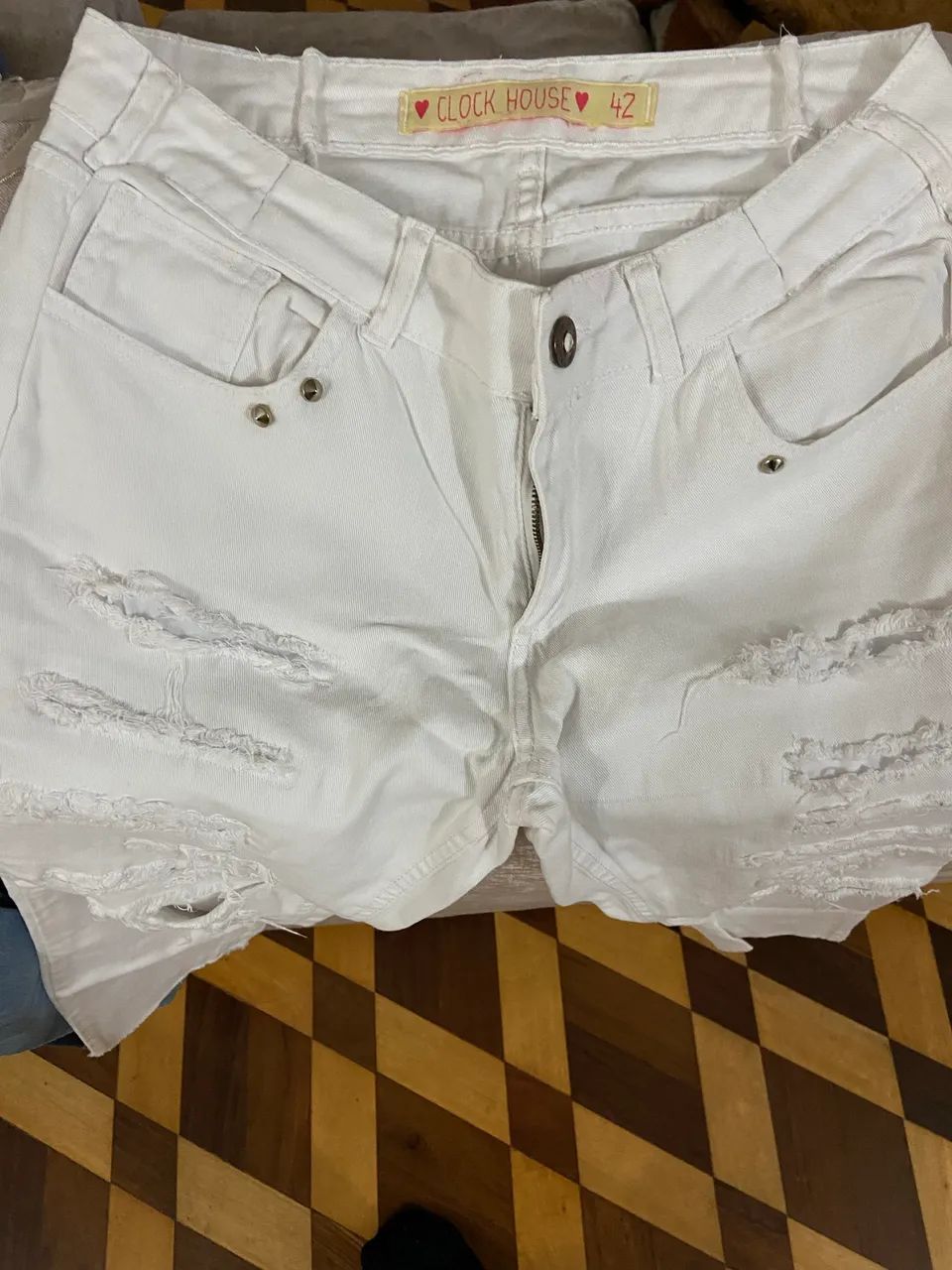 CALÇA JEANS BRANCA FEMININA NÚMERO 42 - Foto 2