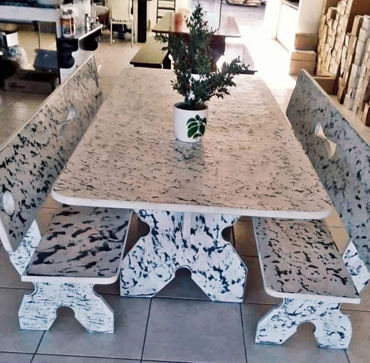 Mesa de pedra ardósia polida e pintada  - Foto 2