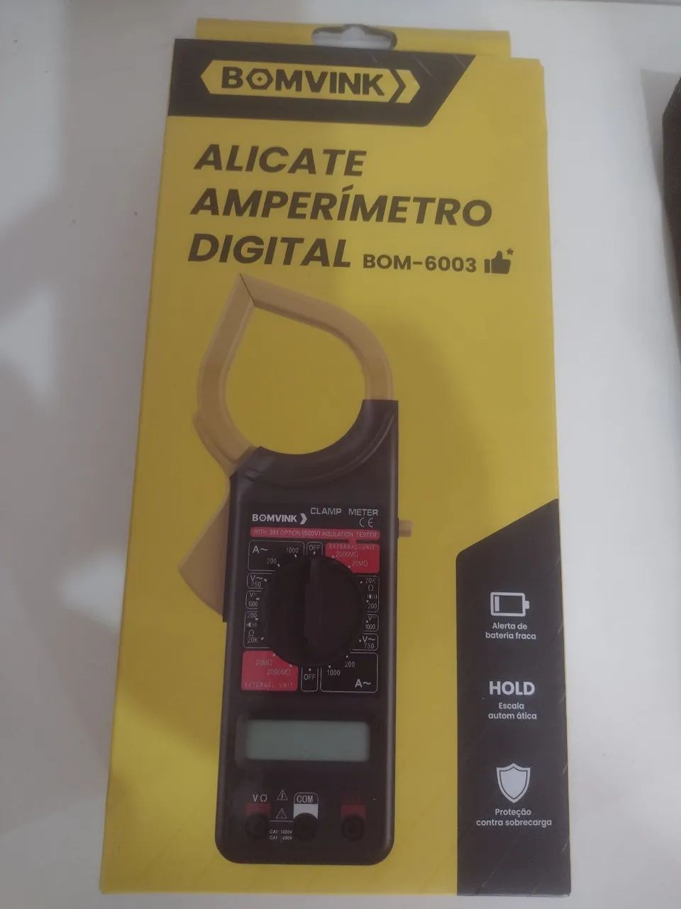 Alicate Amperímetro Digital BOMVINK BOM-6003, novo. - Foto 3
