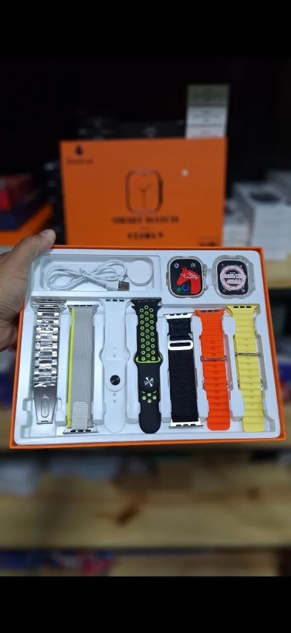 Smartwatch s100 Completo 7 em 1 kit 7 Pulseiras - Foto 4