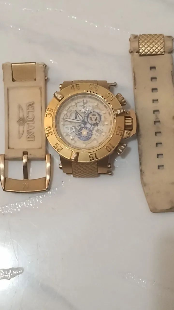 Relógio Invicta Subaqua Original Dourado subaqua - Foto 2