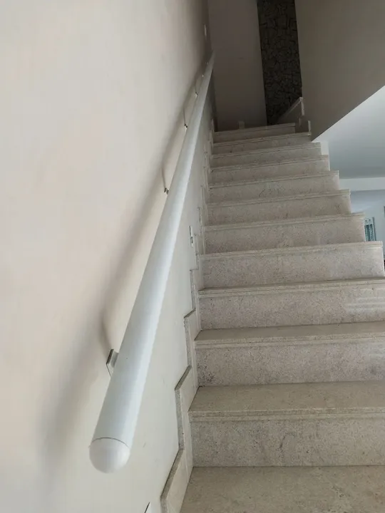 Corrimão de Segurança para Escadas, 4 metros, alumínio, branco.