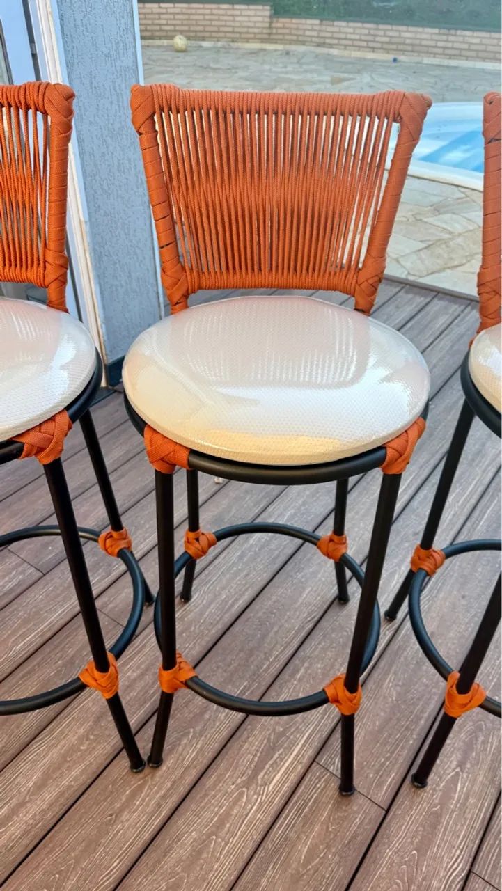 Banquetas em alumínio com tricô nautico 390 cada - Foto 3