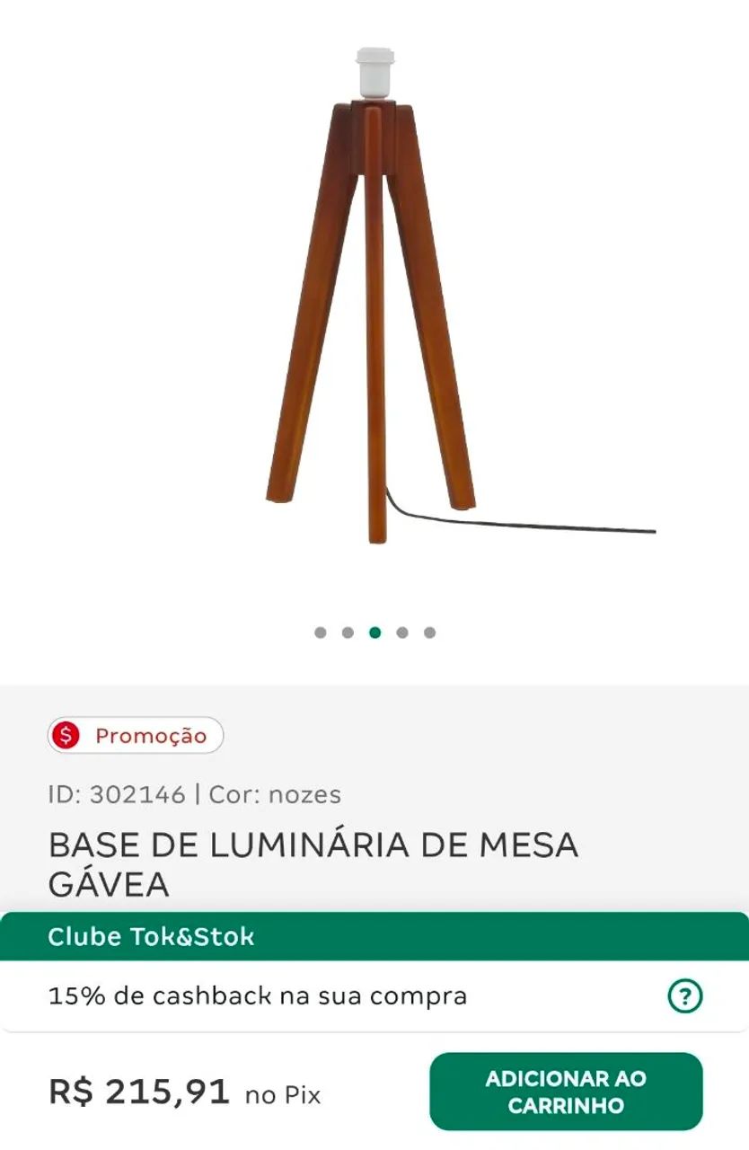 Par de luminária de Mesa Gávea. - Foto 5