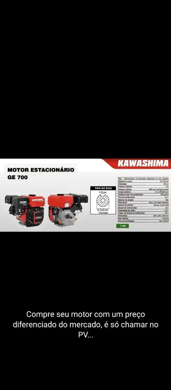 Motor Estacionário Kawashima GE 700