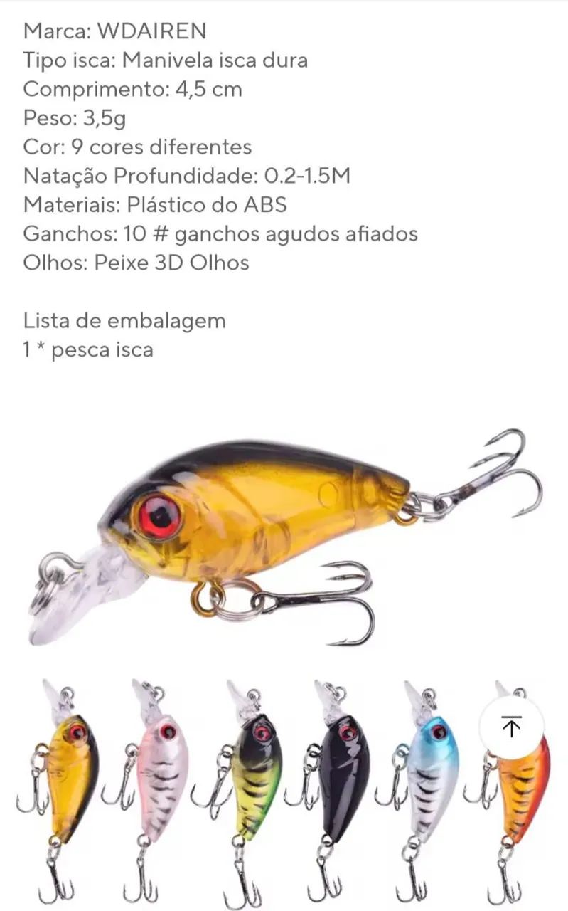 Iscas Artificiais de Pesca - crazy crankbait - Foto 5