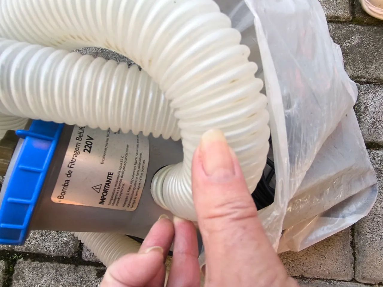 Piscina de plástico completa. Capa e bomba  - Foto 5