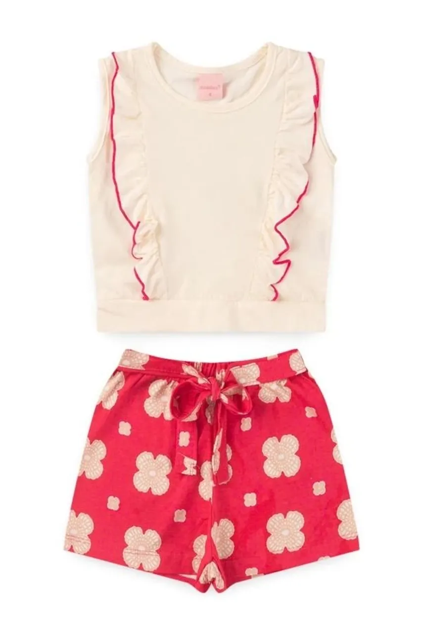 Conjunto Infantil Menina - Blusa e Short - oferta imbatível
