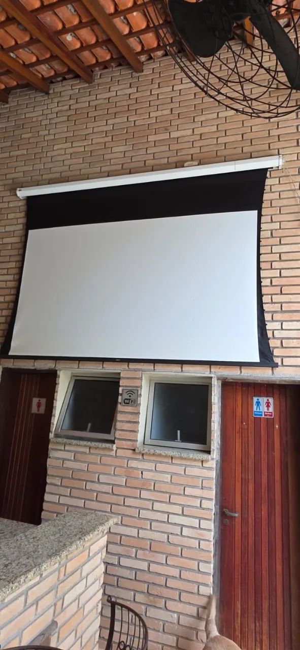 Tela Motorizada Tensionada Projetelas 106 Branco (Usado) - Foto 2