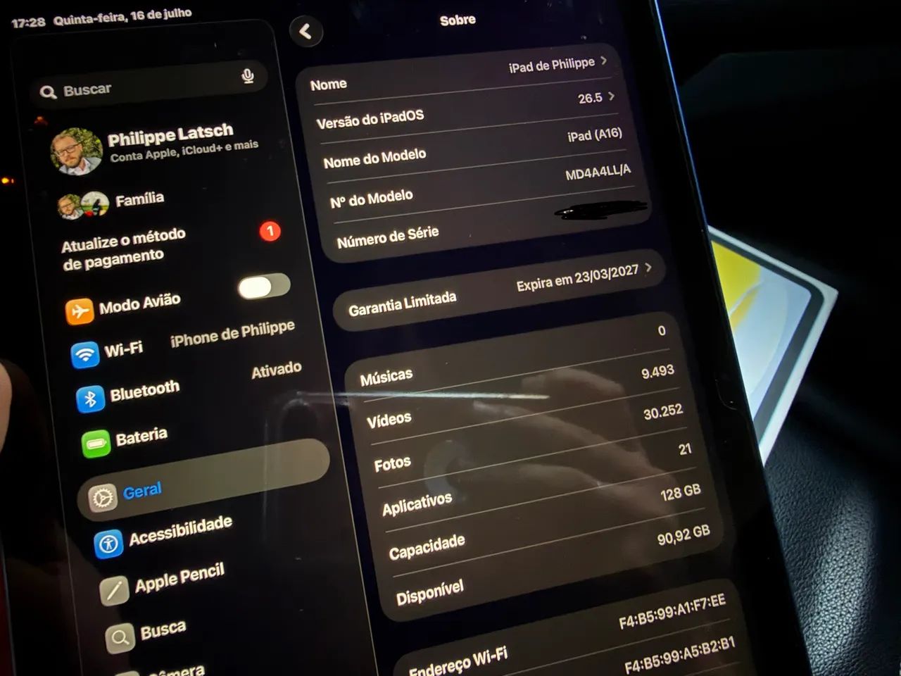 iPad 11 128 GB completo na caixa e com garantia até 2027 - Foto 3