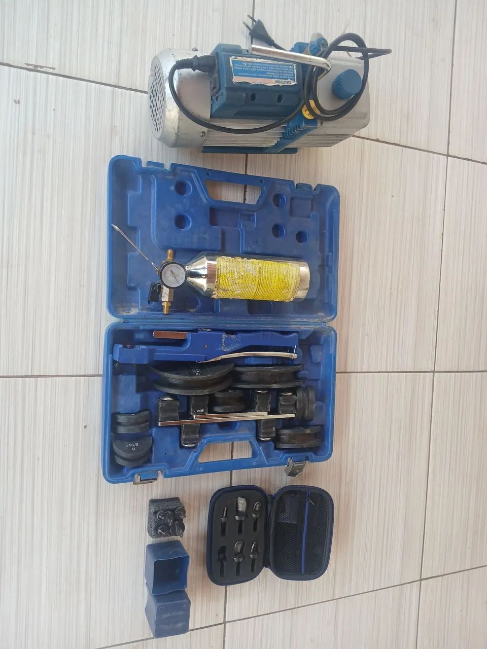 Bomba de vacuo 8cfm e expansor e flangeador spin e kit curvador