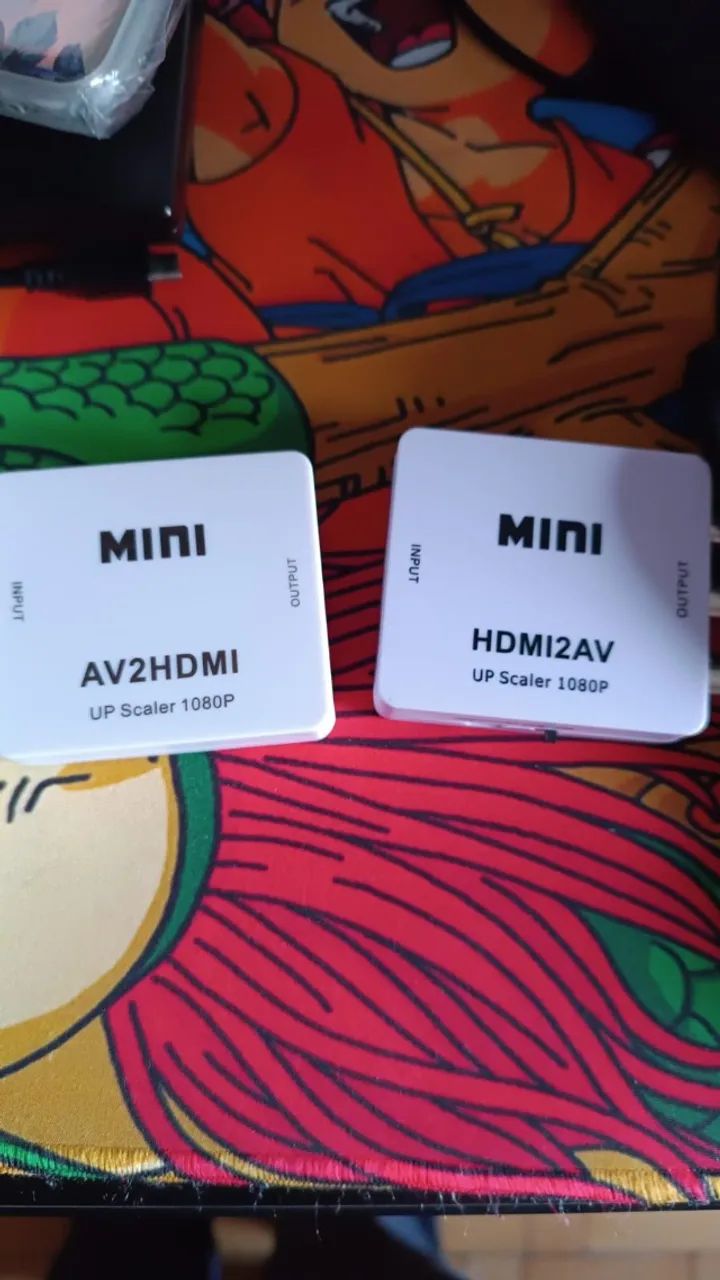 Mini AV2HDMI + Mini HDMI2AV Up Scaler 1080P Adaptador