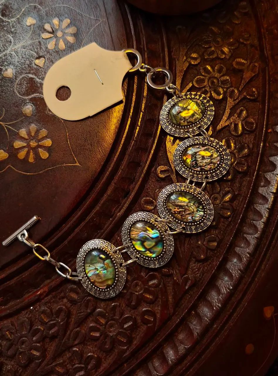 Pulseira Boho Abalones Naturais Aço Inox