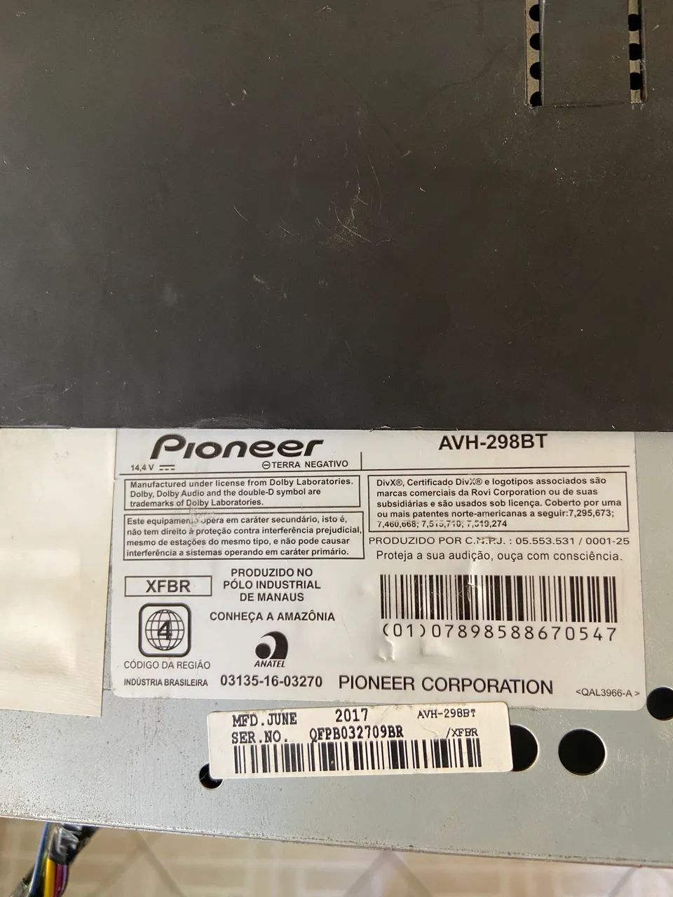 DVD Veicular Pionner 