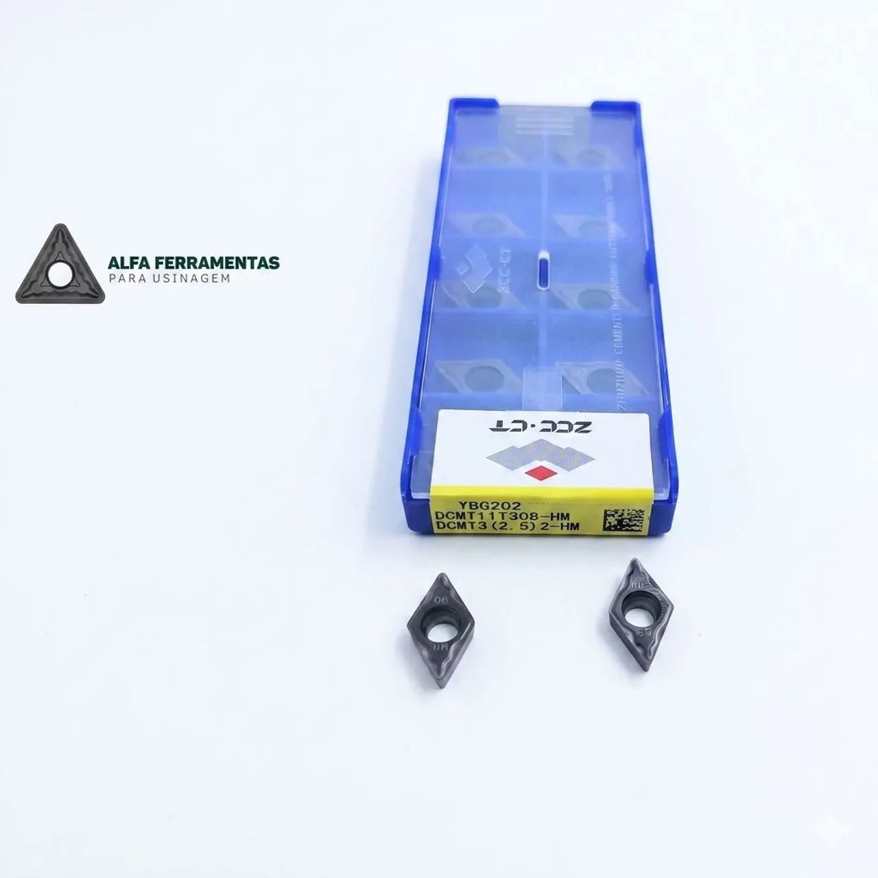 Pastilha Metal Duro DCMT 11T308-HM YBG202 ZCC-CT | Alfa Ferramentas para Usinagem 