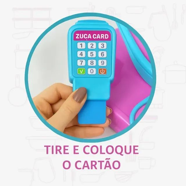 Brinquedo Mercadinho Educativo Com Balança E Cartão Infantil - Foto 4