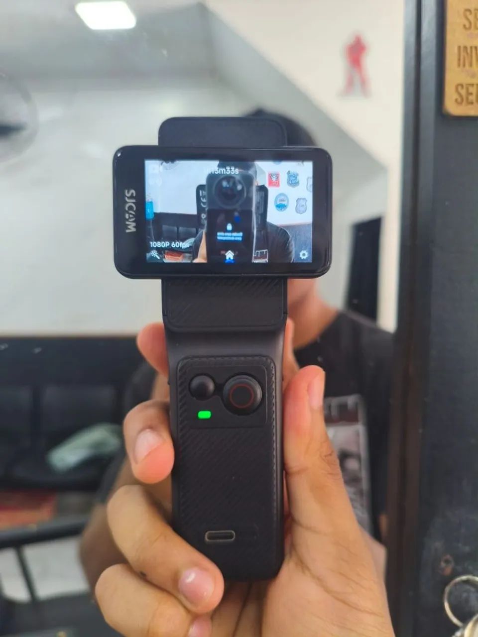 Sjcam c400 pocket camera de ação 4k, 7 horas de autonomia, 2,29 polegadas a prova d'água
