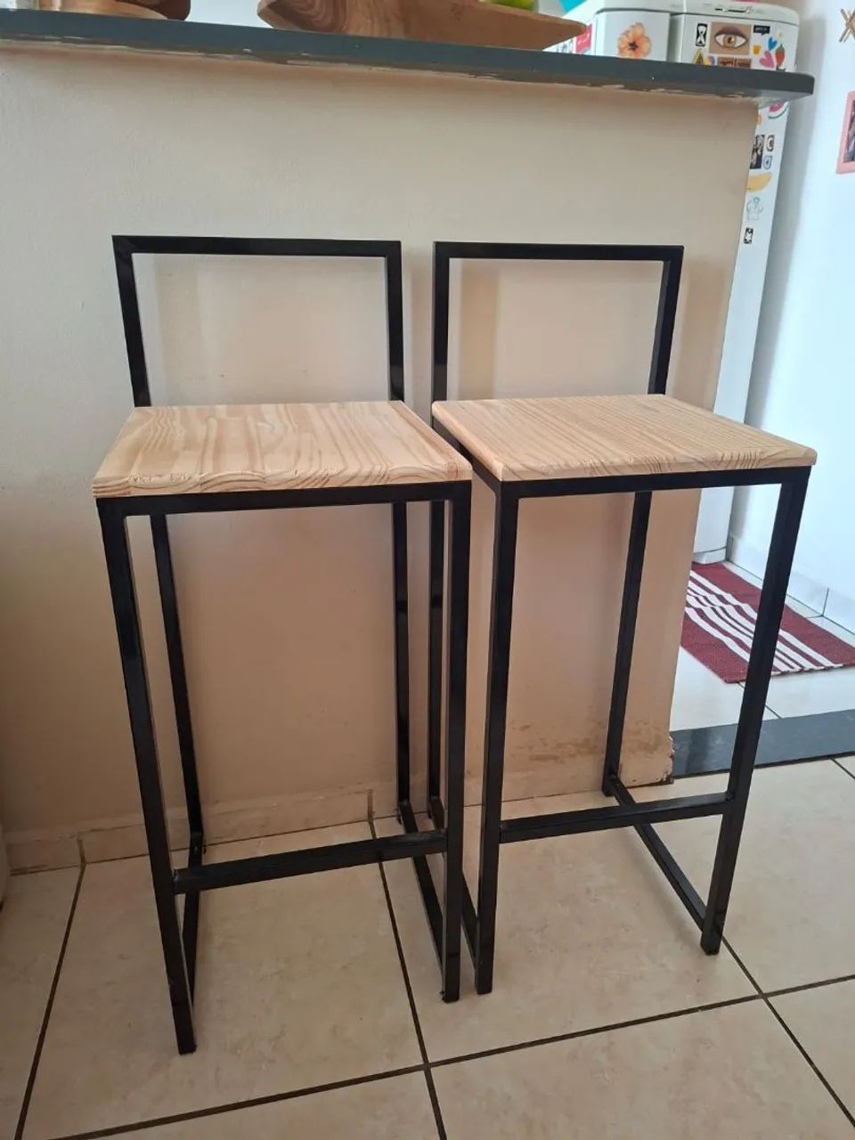 2 Banquetas Bistrô - Estilo Industrial / pinus e ferro
