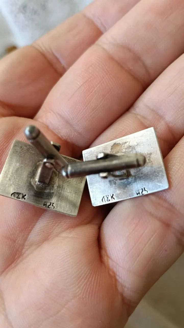 Abotoaduras Vintage Peruanas Em Prata 925 E Ouro 18k - Étnica - Foto 2