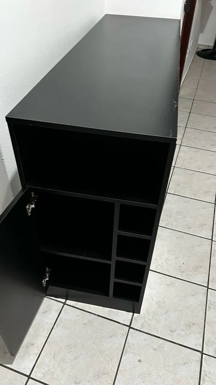 Mesa tipo bancada preta  - Foto 2