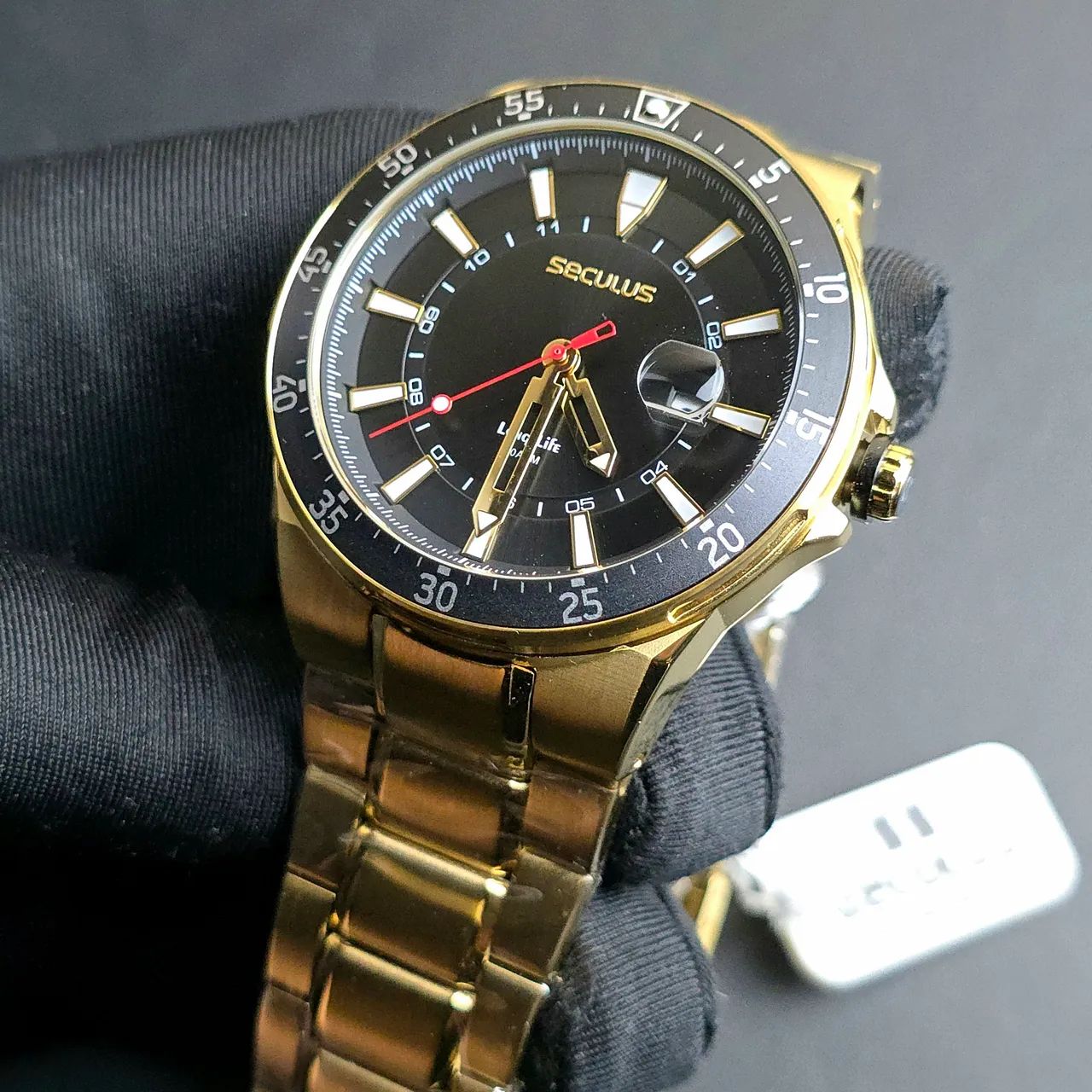 Relógio Seculus Long Life 45mm Dourado 77347G0SVDA3 - Foto 3