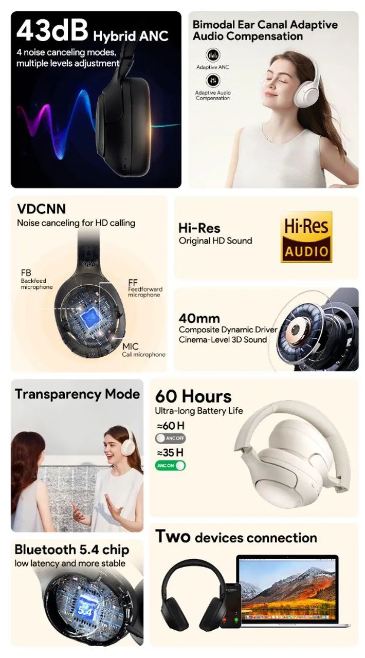 HEADPHONE QCY H3 ANC BLUETOOTH - Foto 4