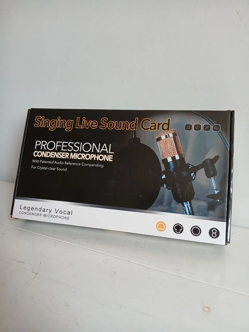 Microfone condensador Bm800 + kit interface mesa V8