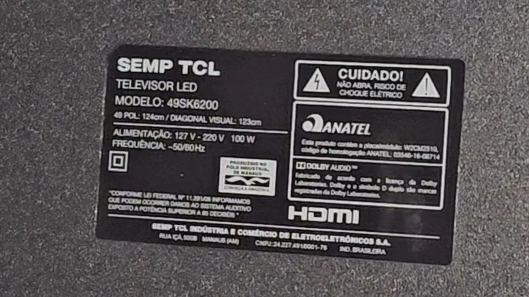 TV SEMP TCL 49'  (LED QUEIMADA) - Foto 2