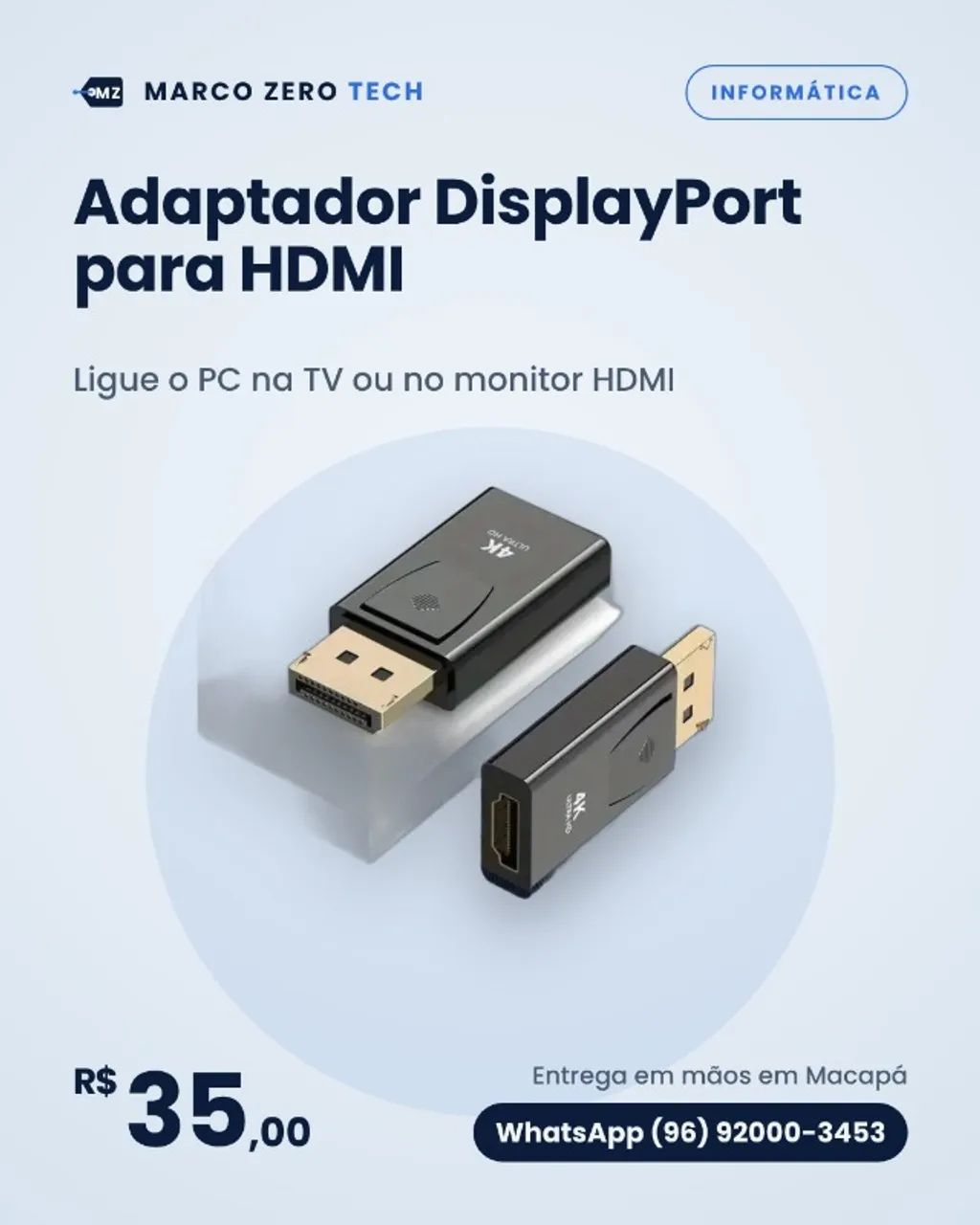 Adaptador DisplayPort para HDMI
