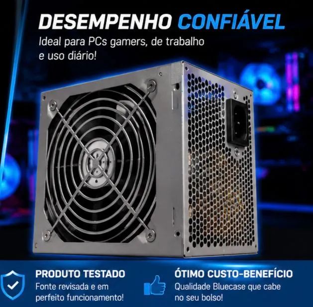 ? Fonte Bluecase 500W | Funcionando Perfeitamente | Ótimo Custo-Benefício - Foto 3