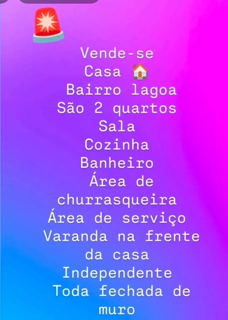 Vende-se Casa lagoa 