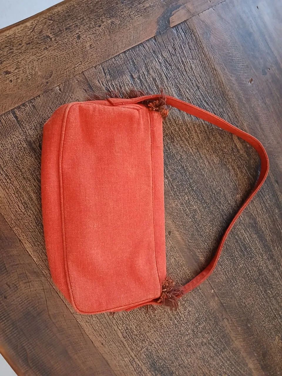 Bolsa francesa fina em tecido rústico,forrada - Foto 3