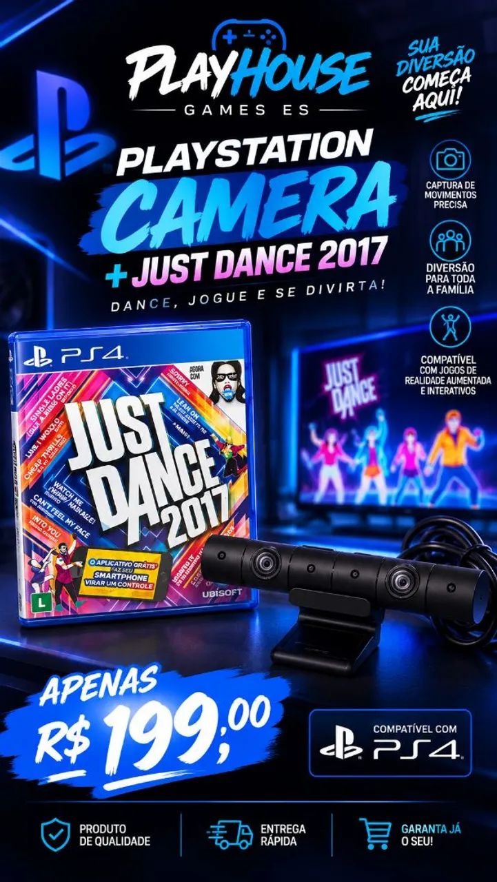 PS câmera PS4 com Just Dance 