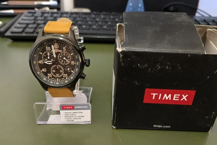 relógio timex expedition cronógrafo couro - Foto 4