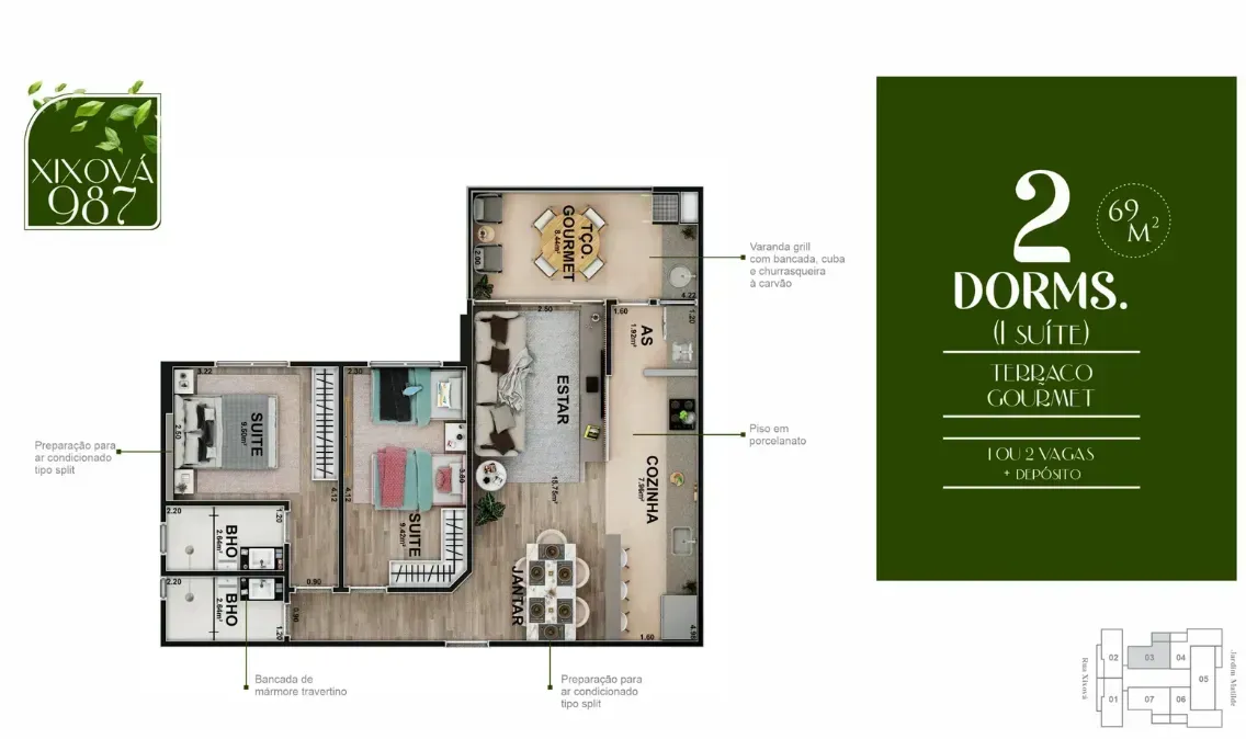 PLANTA 69m²