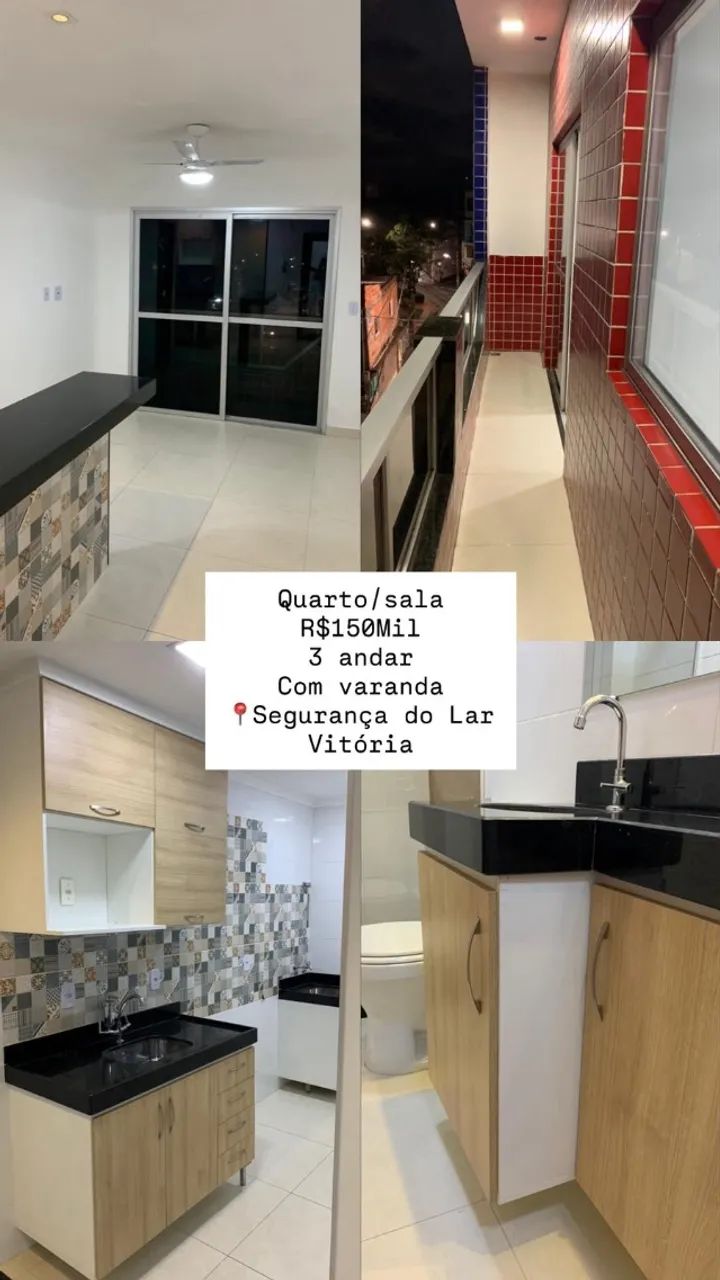 Quarto e sala no bairro, Segurança do Lar - Vitória