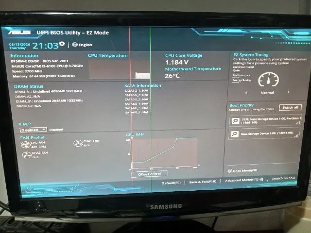 KIT ASUS B150M-C D3/BR + i3 6100 e COOLER - Foto 5
