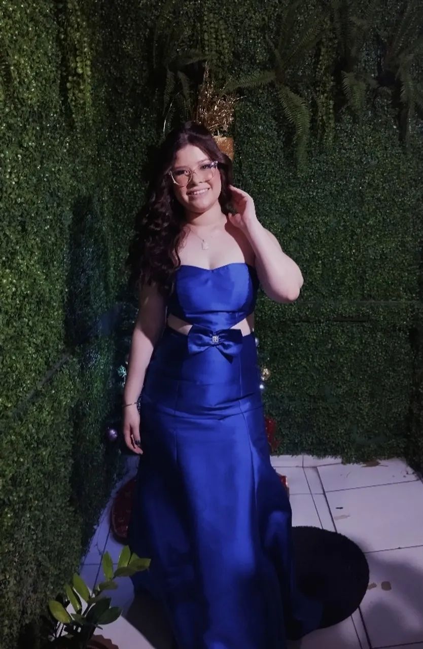 Vestido festa azul 
