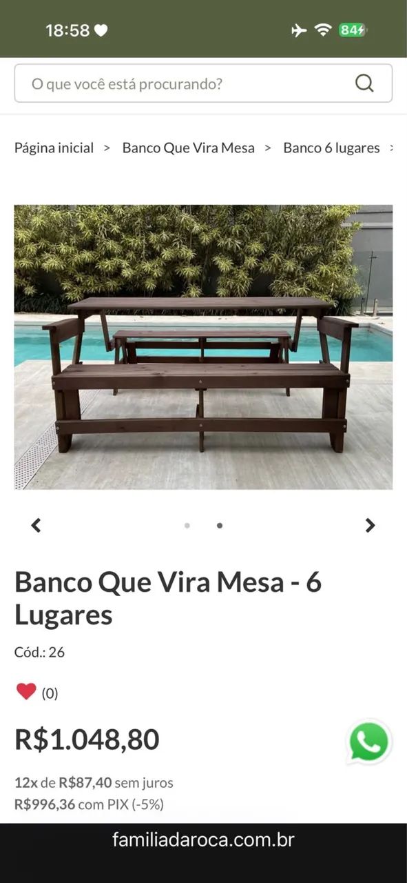 Banco que vira mesa  - Foto 4