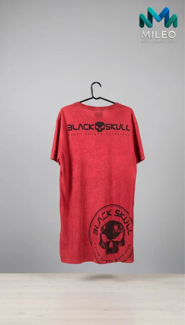 Camisa Black Skull TAM G vinho - Foto 2