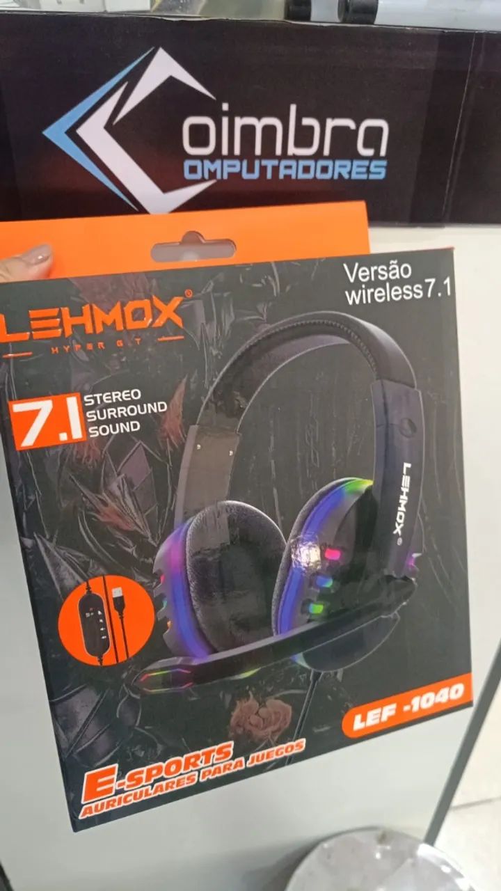 Fone De Ouvido Headset Gamer Led Rgb -Microfone -  Usb Para Pc - Loja Coimbra Entregamos
