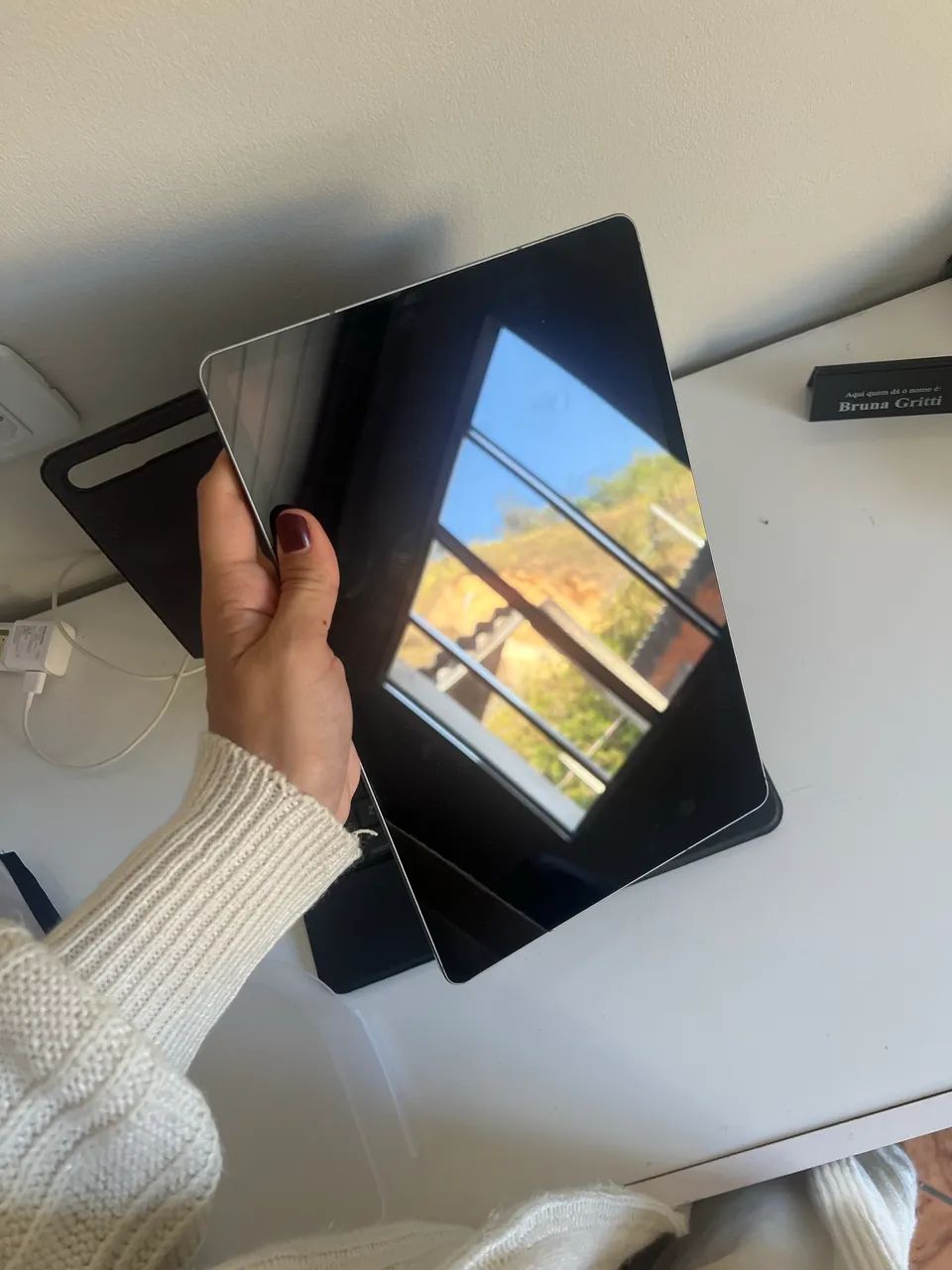 tablet Samsung S9 FE + quase novo com caixa
