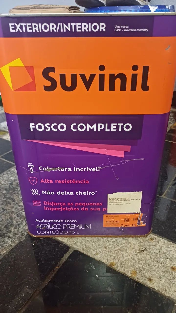Lata de 16L Suvinil Fechada Cor Cinza Elefante