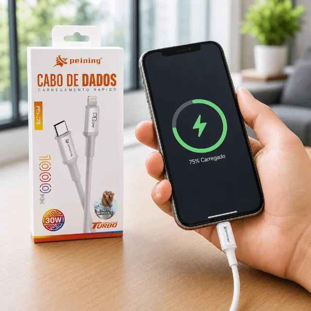 Cabo Turbo USB-C para Lightning 30W 1M PEI-J132-4 - Peining  - Foto 3