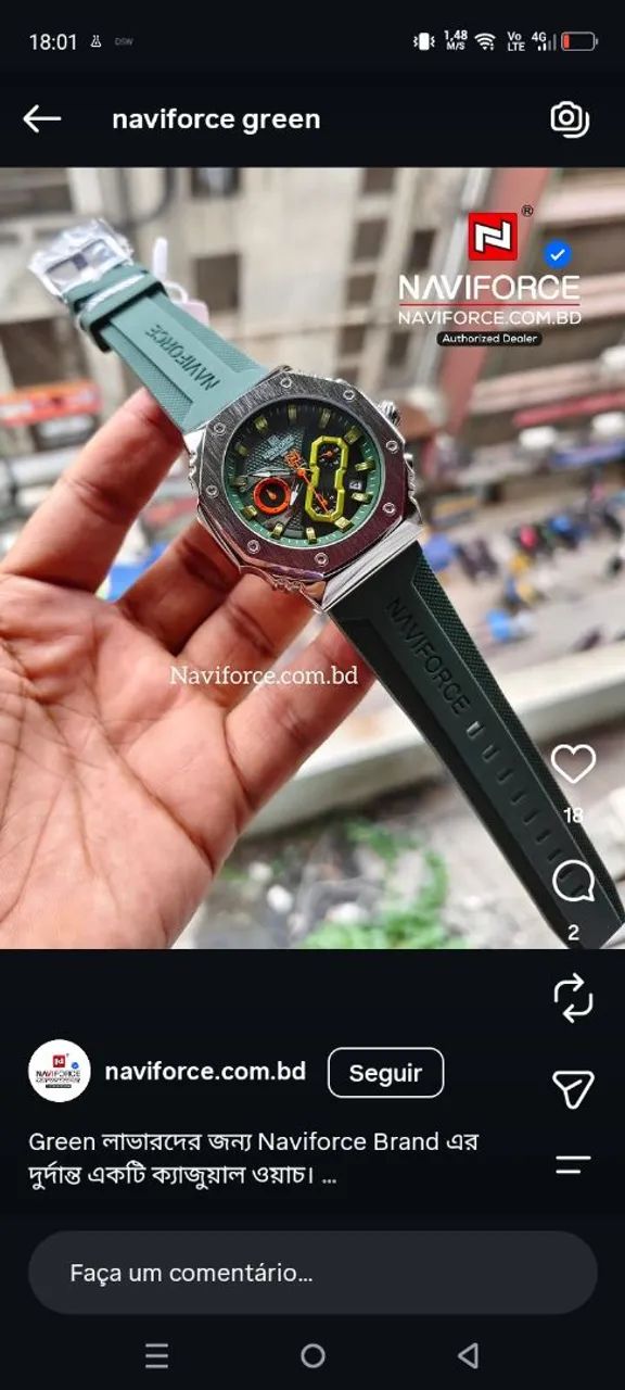 RELÓGIO CASUAL NAVIFORCE ORIGINAL 