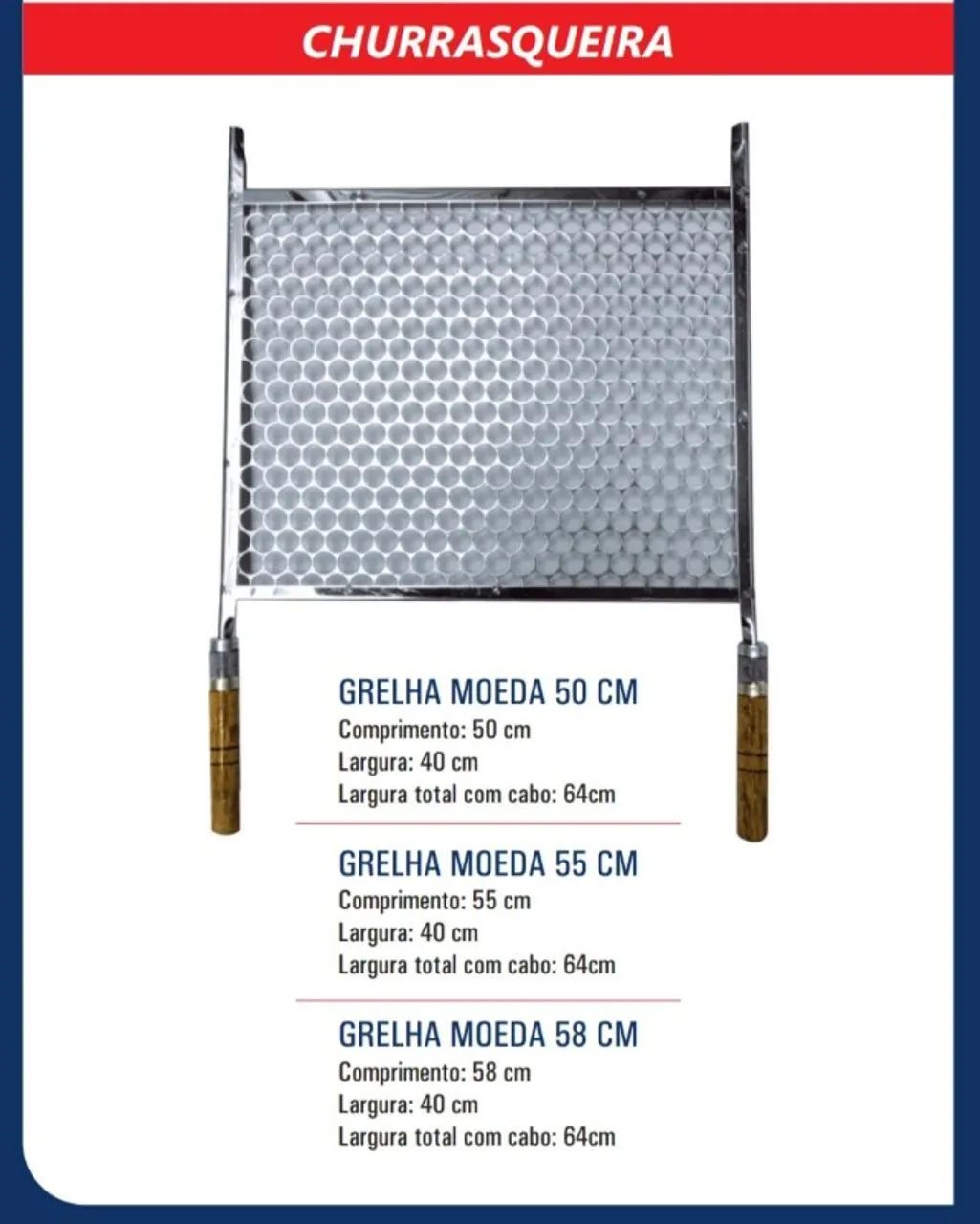 Grelha inox moeda 