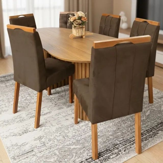 MESA ISIS 1,80M  6 CADEIRAS  100% MDF. PRONTA ENTREGA. - Foto 2