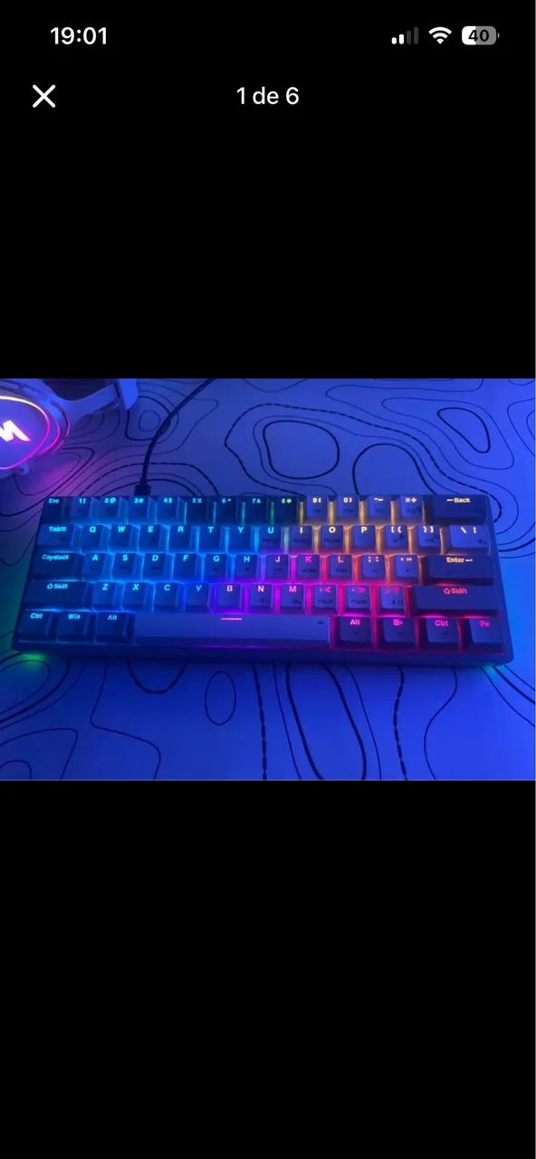 Teclado mecânico e mouse gamer 